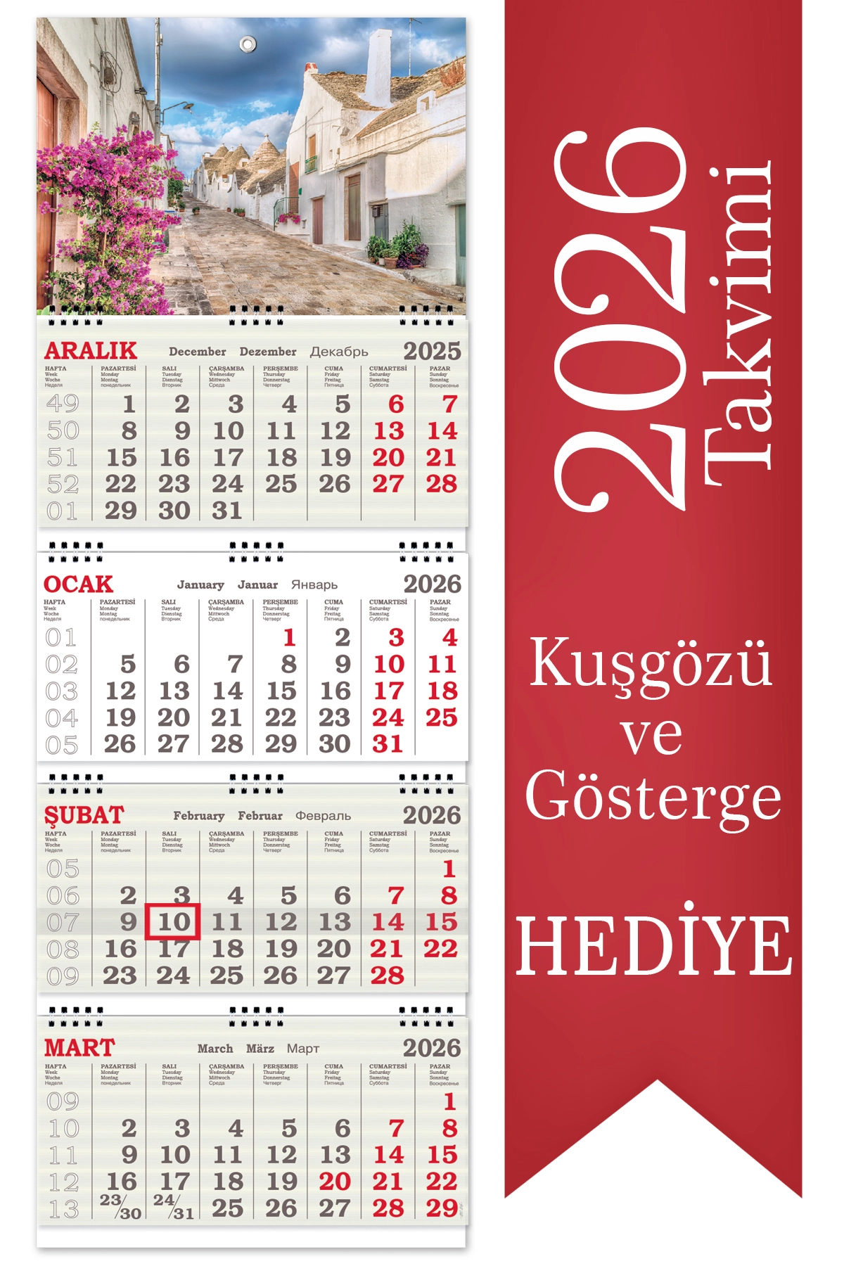 2026 Orta Boy Kuşe Gemici Takvimi Denizci Duvar Takvimi 31x86 cm