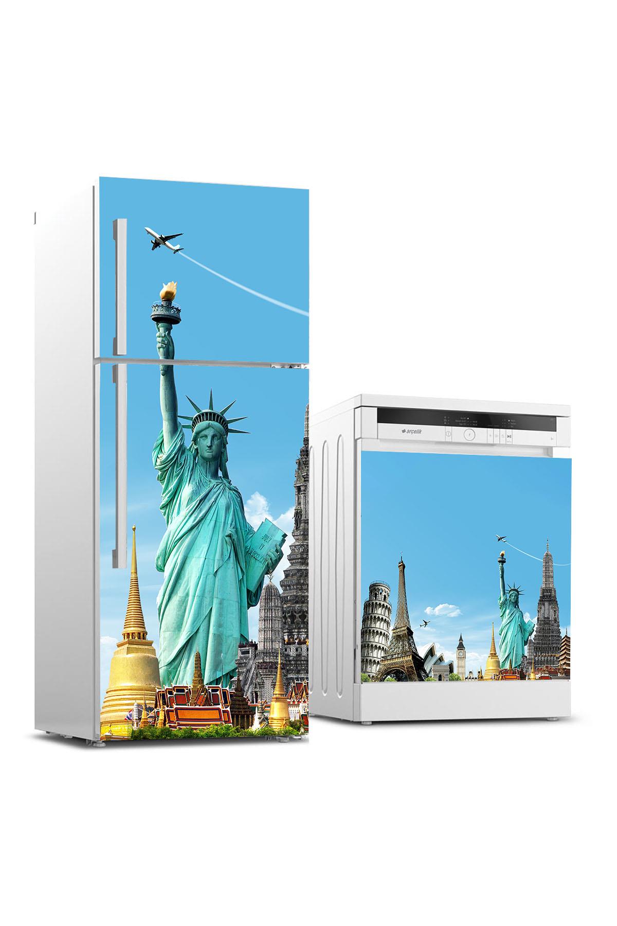 Buzdolabı ve Bulaşık Makinası Beyaz Eşya Sticker Kaplama Newyork