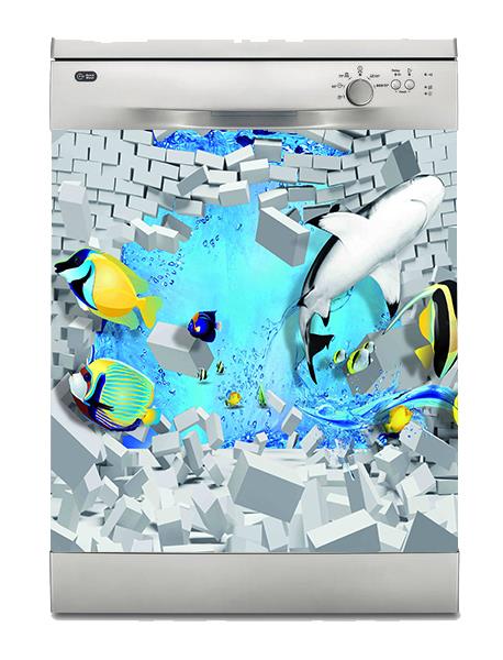 Bulaşık Makinesi Sticker Kaplama Beyaz Eşya Kaplama 3D Sualtı