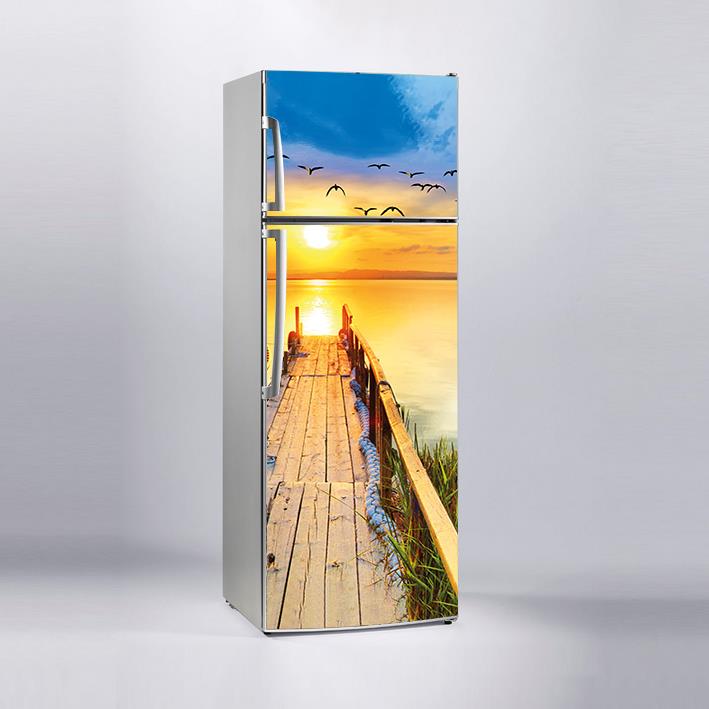 Buzdolabı Sticker Kaplama Dolap Kaplama Etiketi Gün Batımı