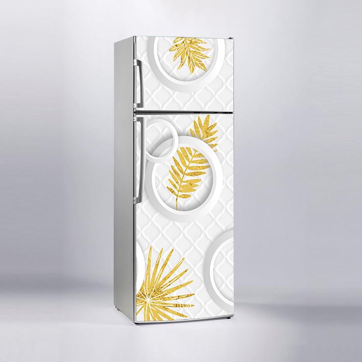 Buzdolabı Sticker Kaplama Dolap Kaplama Etiketi 3D Altın Yaprak