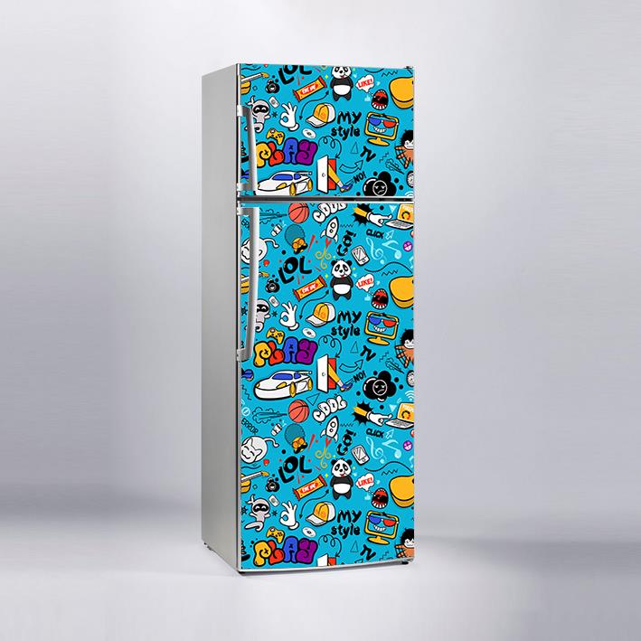 Buzdolabı Sticker Kaplama Dolap Kaplama Etiketi Lol Play