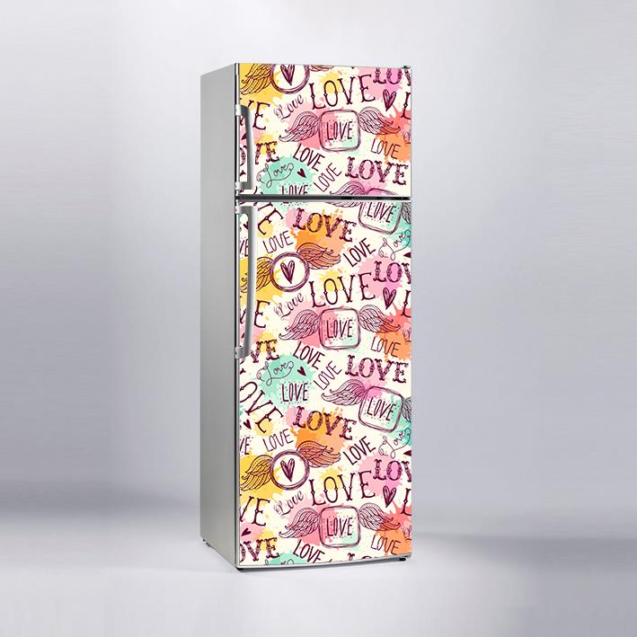 Buzdolabı Sticker Kaplama Dolap Kaplama Etiketi Love Aşk