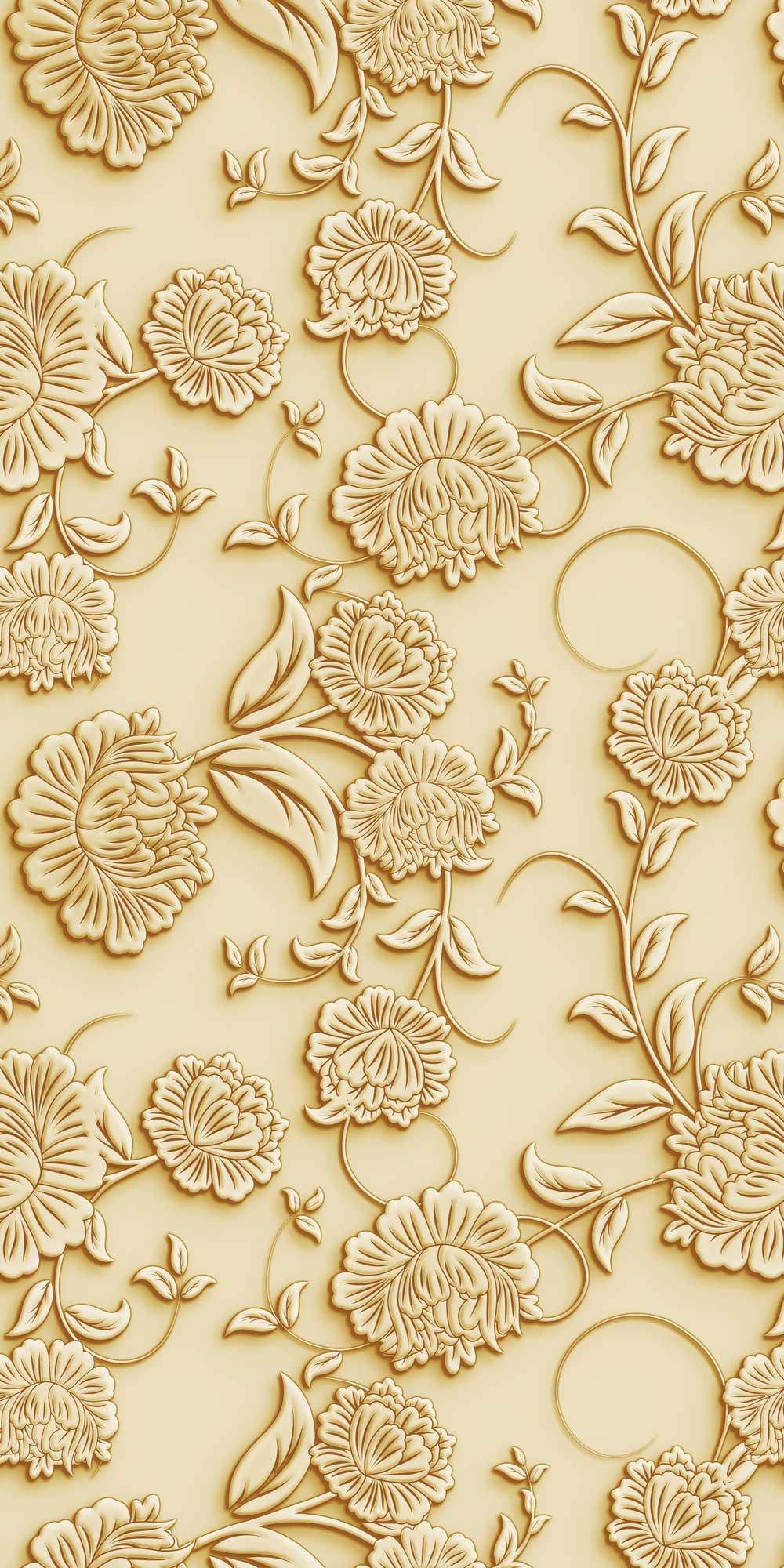 Kapı Giydirme Kapı Sticker Folyosu 3D Sarı Çiçekler