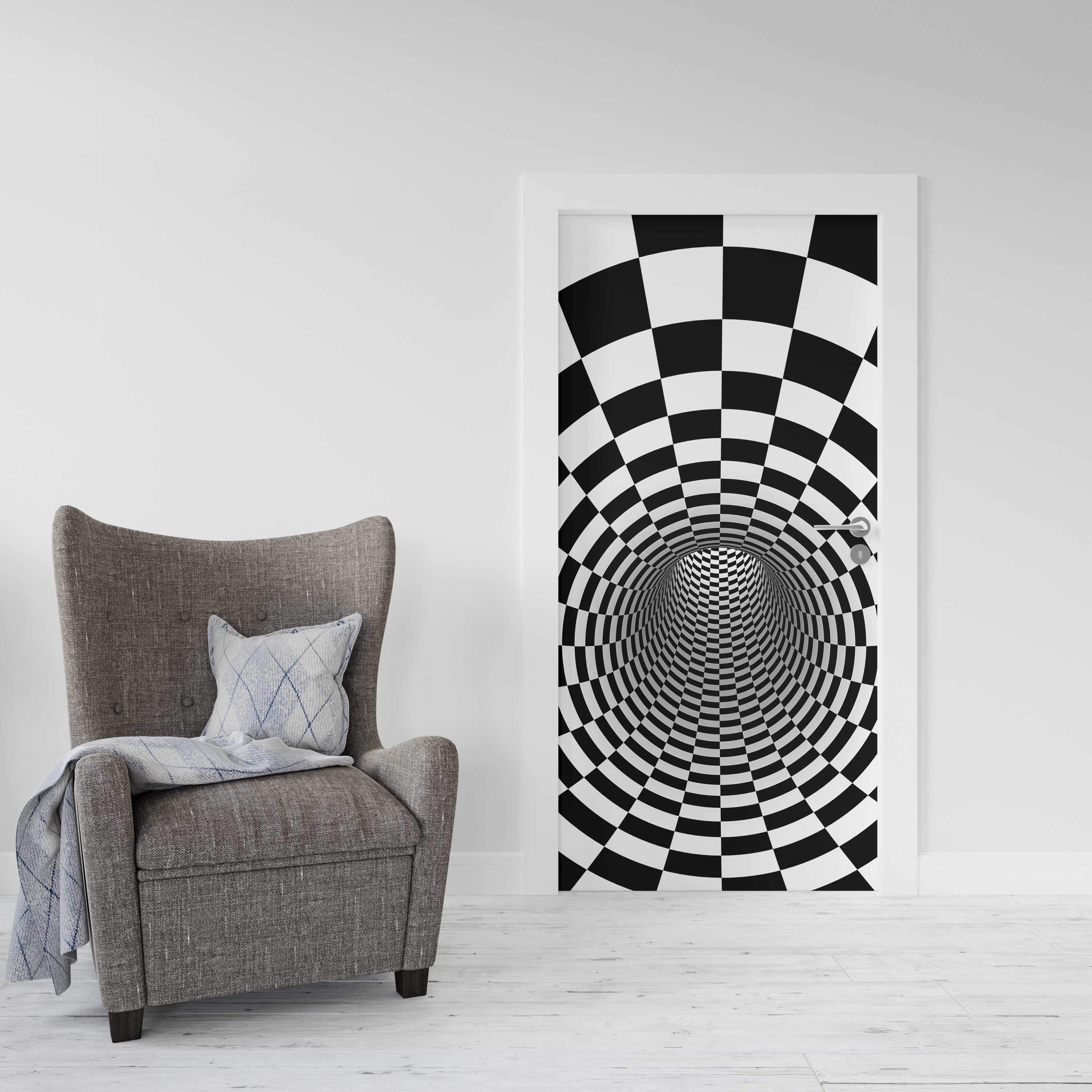 Kapı Giydirme Kapı Sticker Folyosu 3D Tünel