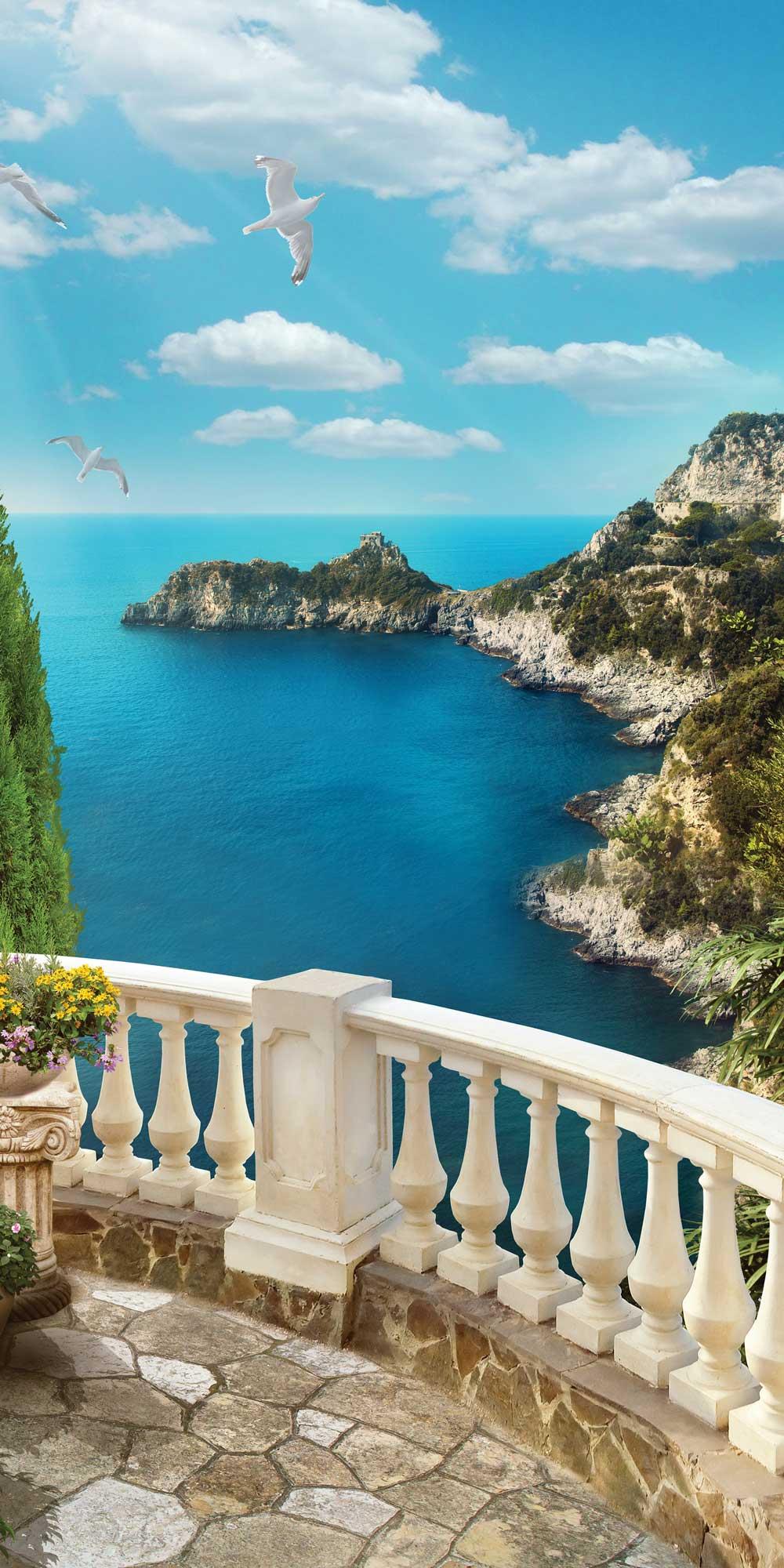Kapı Giydirme Kapı Sticker Folyosu Balkon Deniz