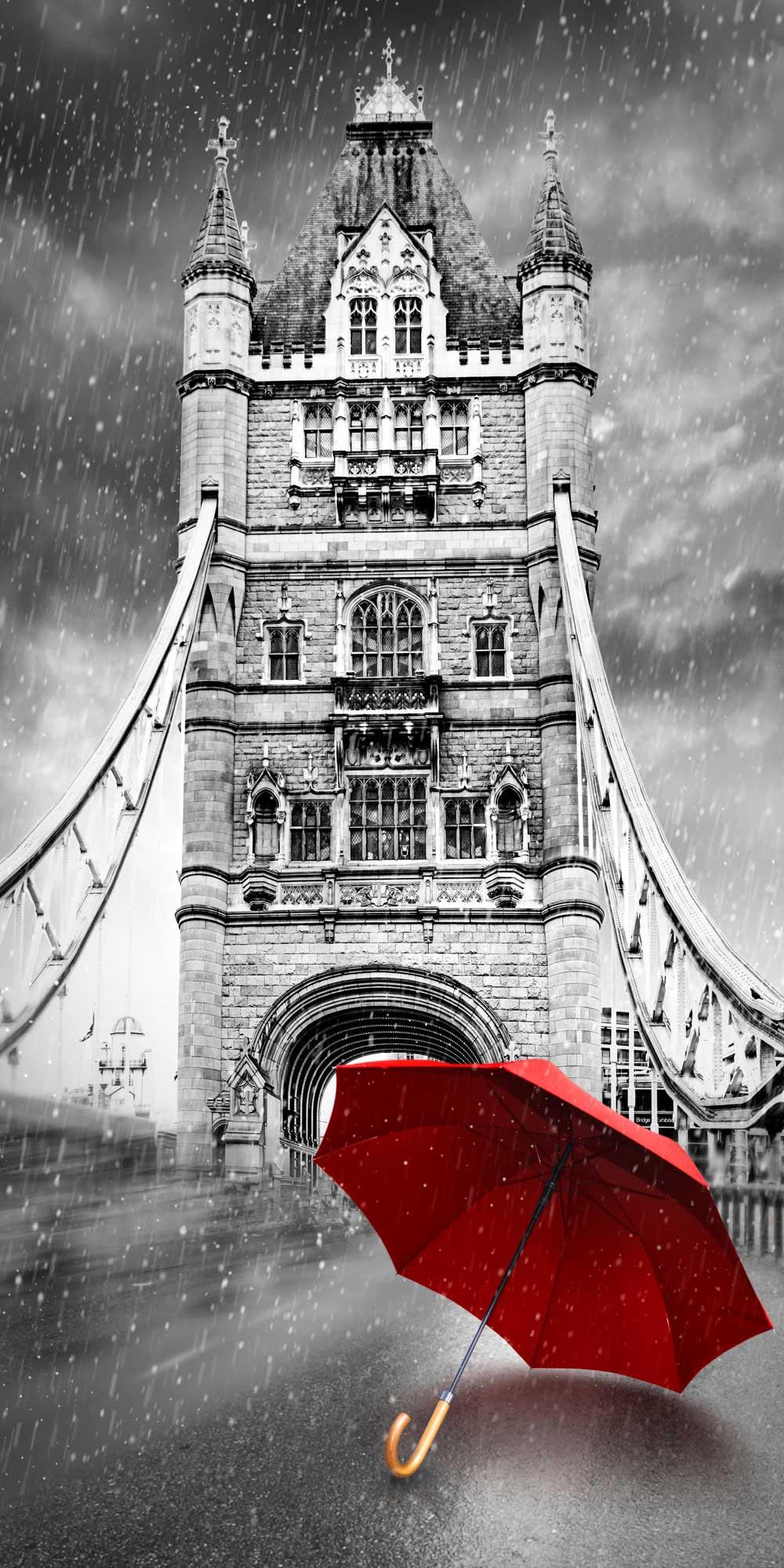 Kapı Giydirme Kapı Sticker Folyosu England Şemsiye
