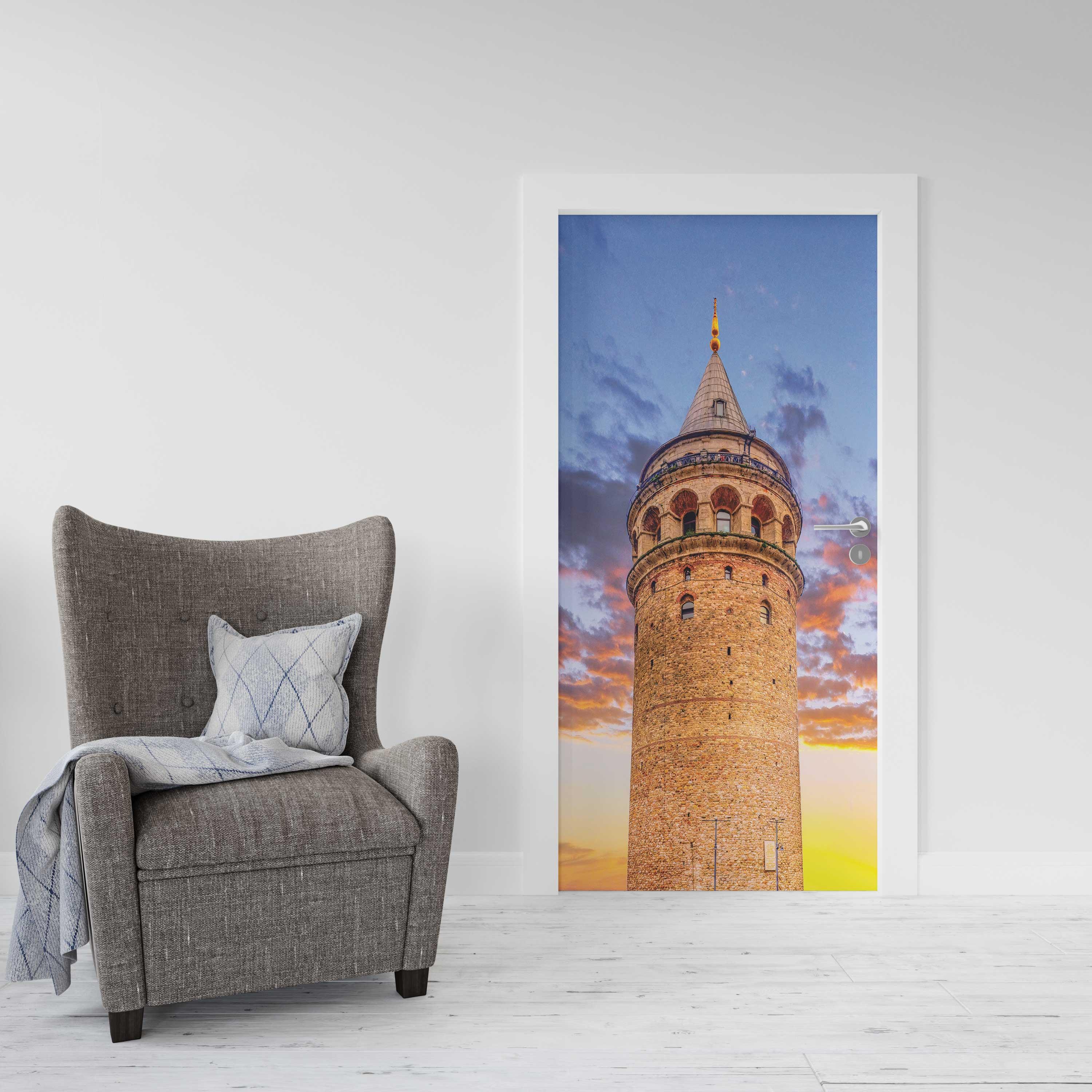 Kapı Giydirme Kapı Sticker Folyosu Galata Kulesi