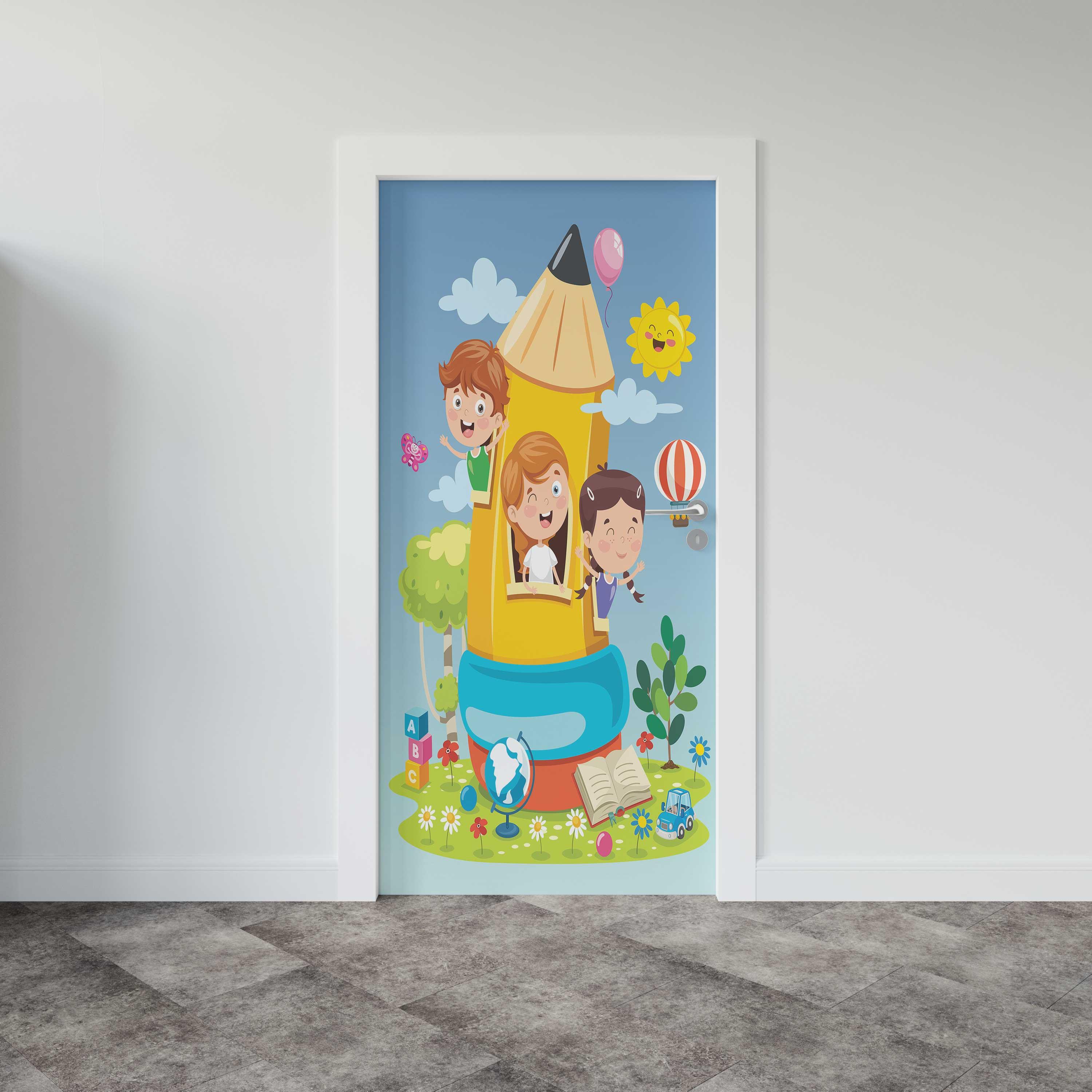 Kapı Giydirme Kapı Sticker Folyosu Kalem Çocuk