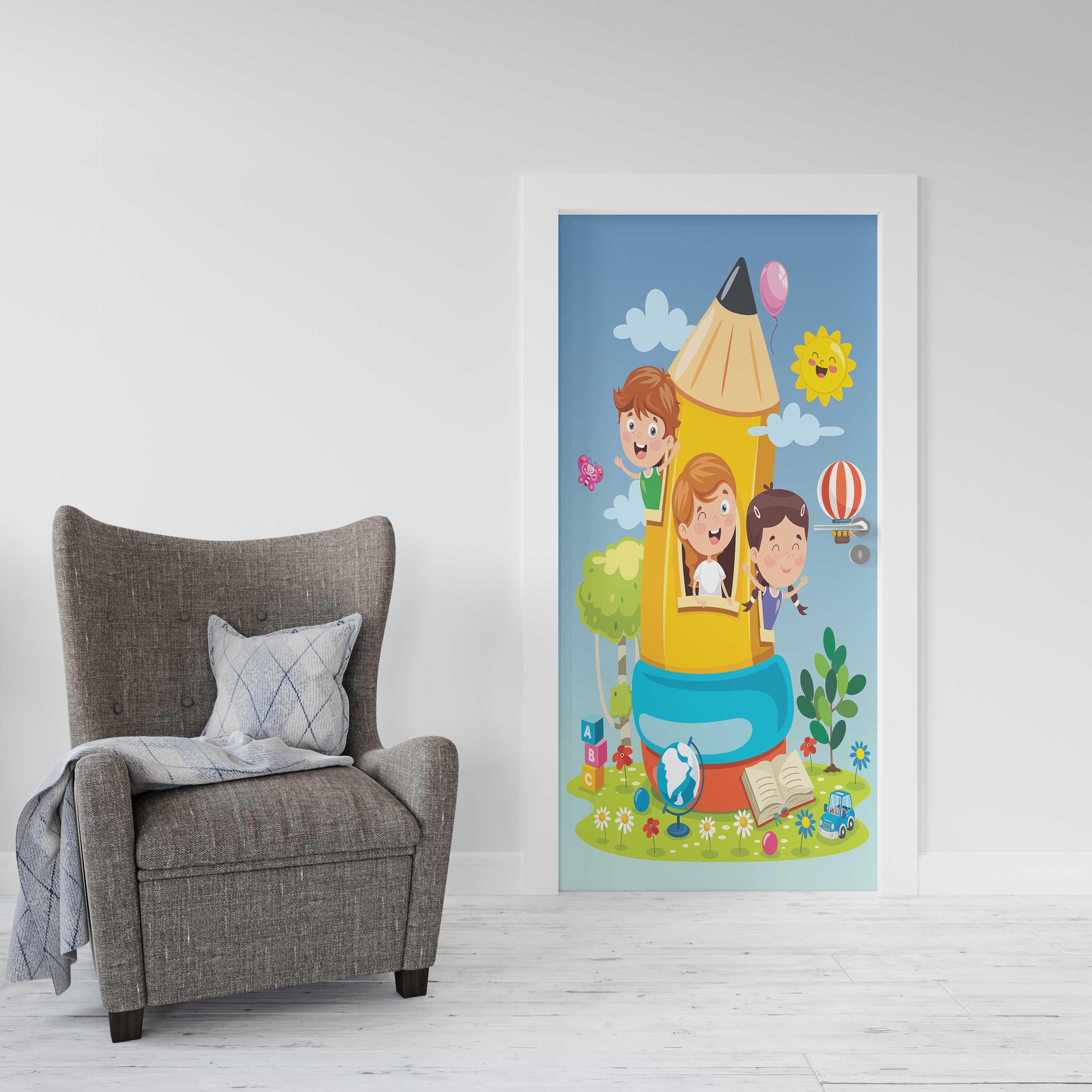 Kapı Giydirme Kapı Sticker Folyosu Kalem Çocuk