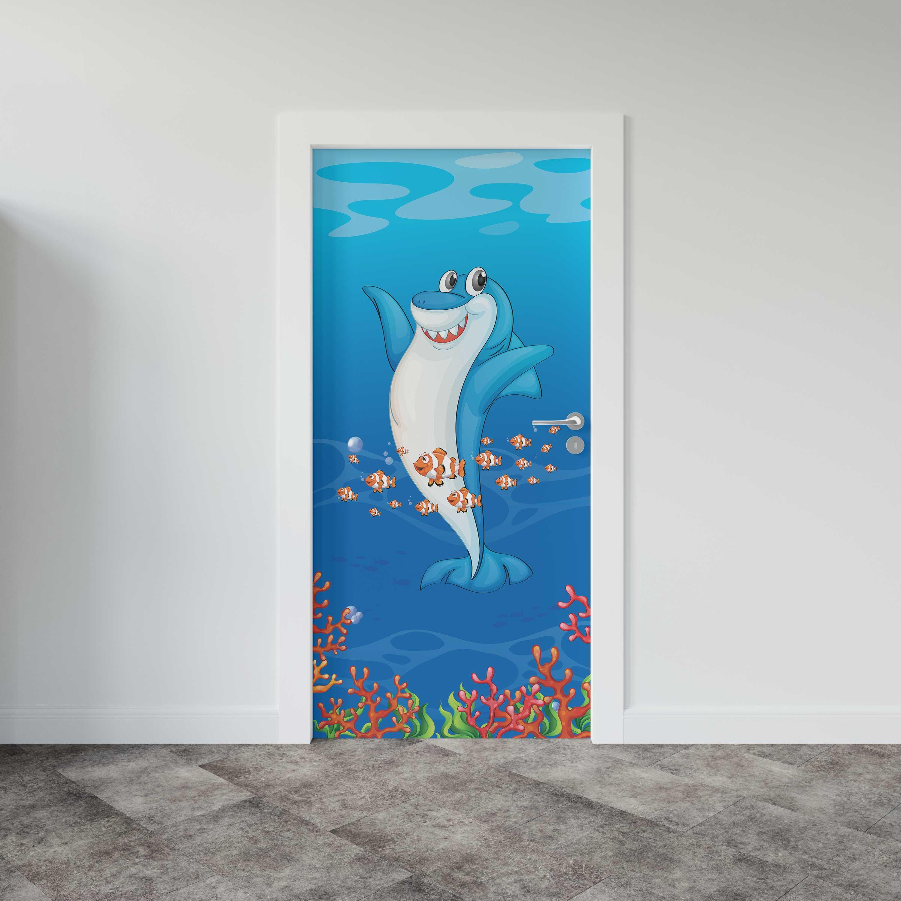 Kapı Giydirme Kapı Sticker Folyosu KöpekBalığı
