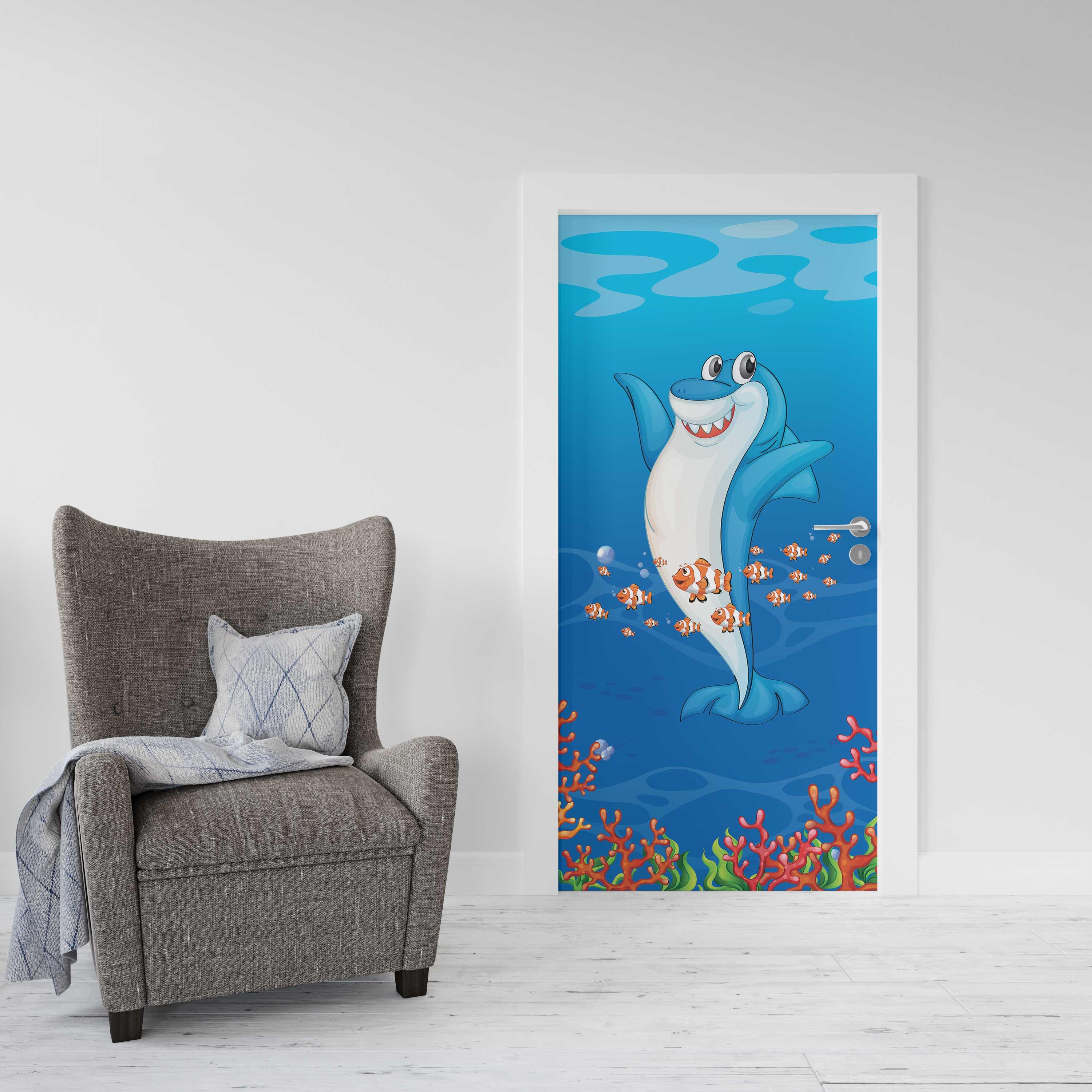 Kapı Giydirme Kapı Sticker Folyosu KöpekBalığı