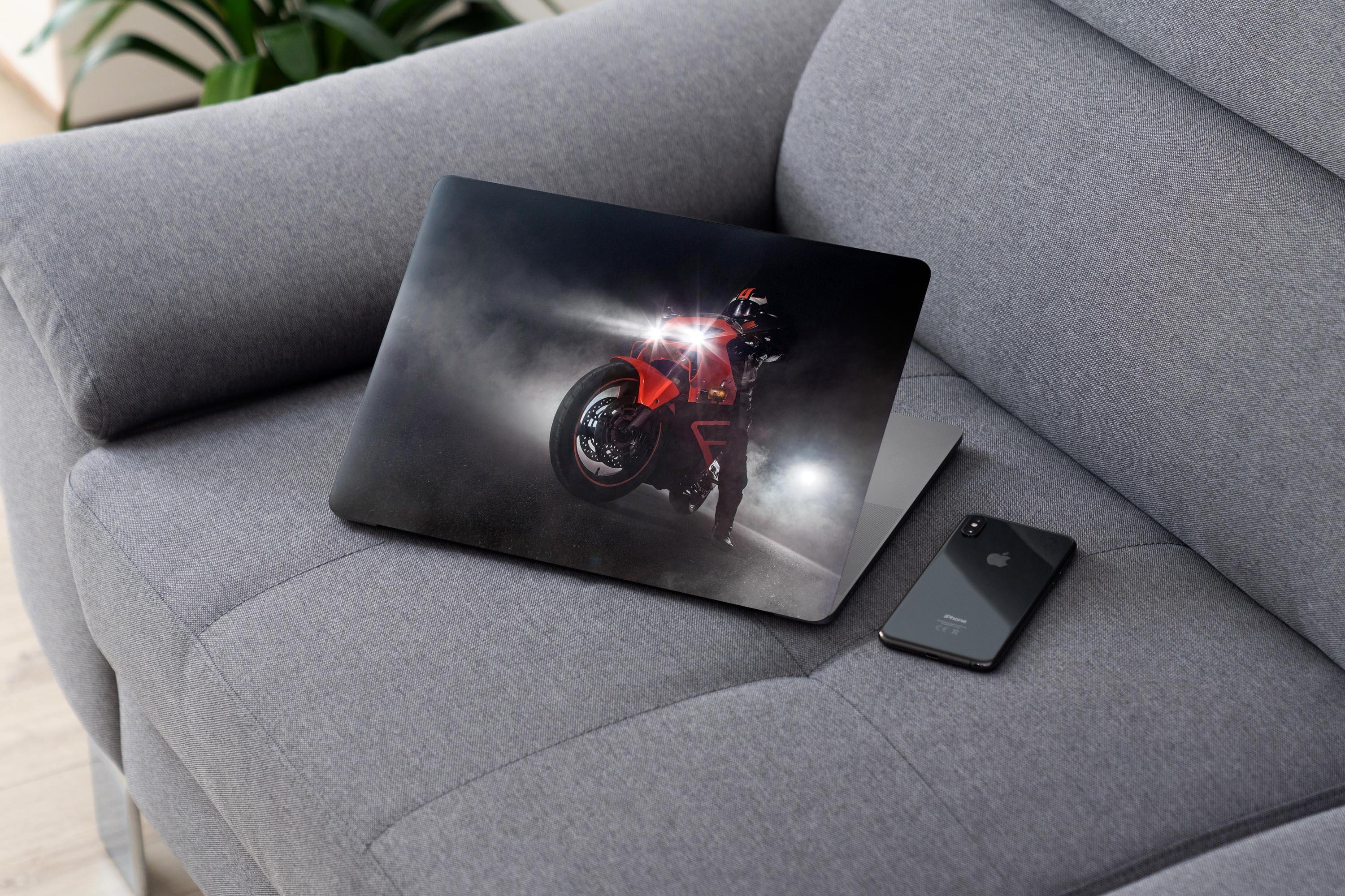 Laptop Sticker Notebook Pc Kaplama Etiketi Motorsikletli Adam