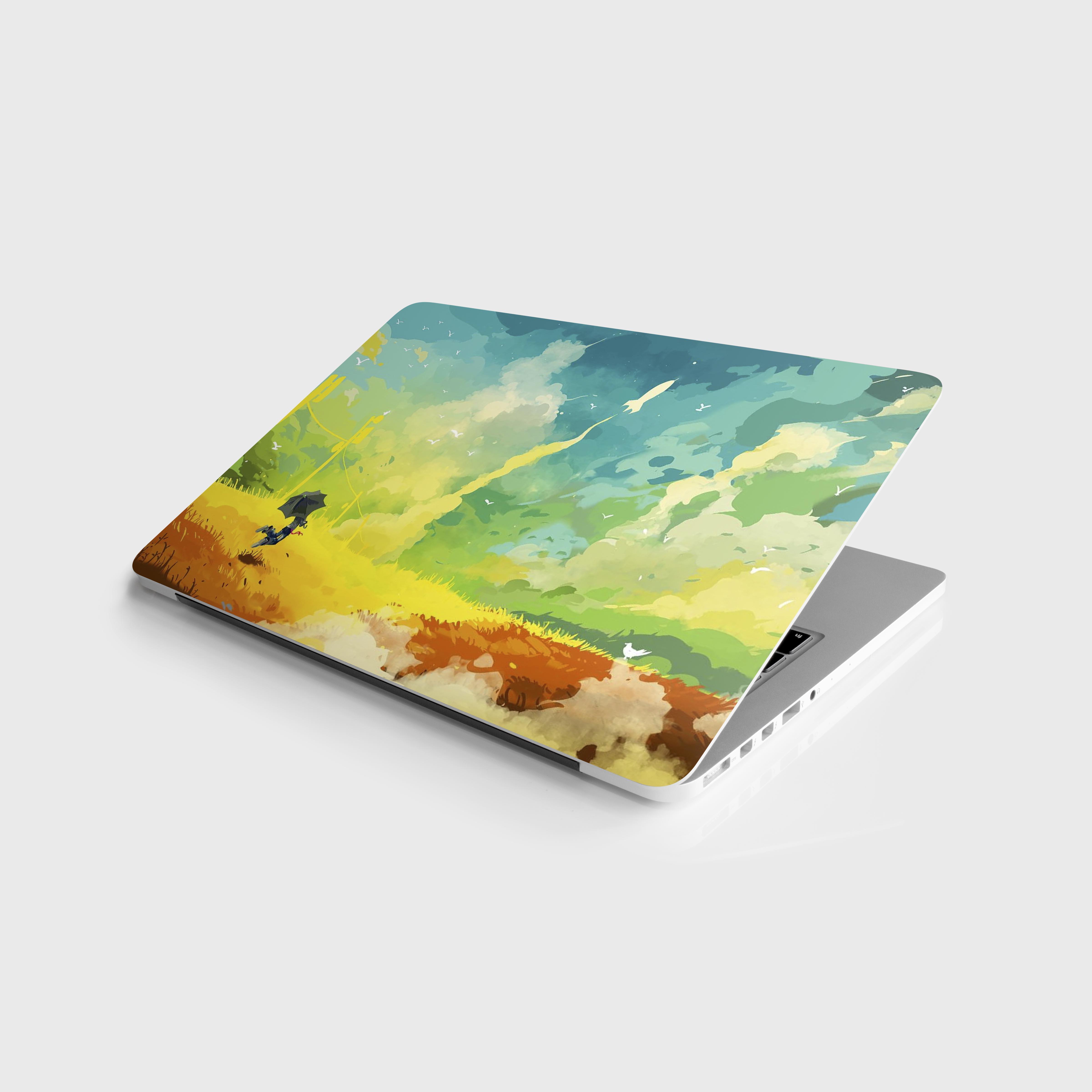 Laptop Sticker Notebook Pc Kaplama Etiketi Şemsiyeli Adam Çizim