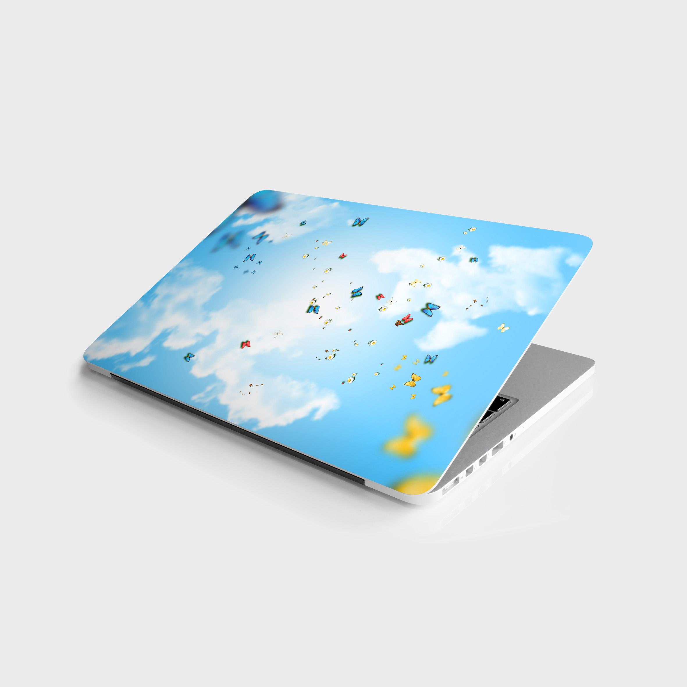 Laptop Sticker Bilgisayar Notebook Pc Kaplama Etiketi Kelebek Papatya