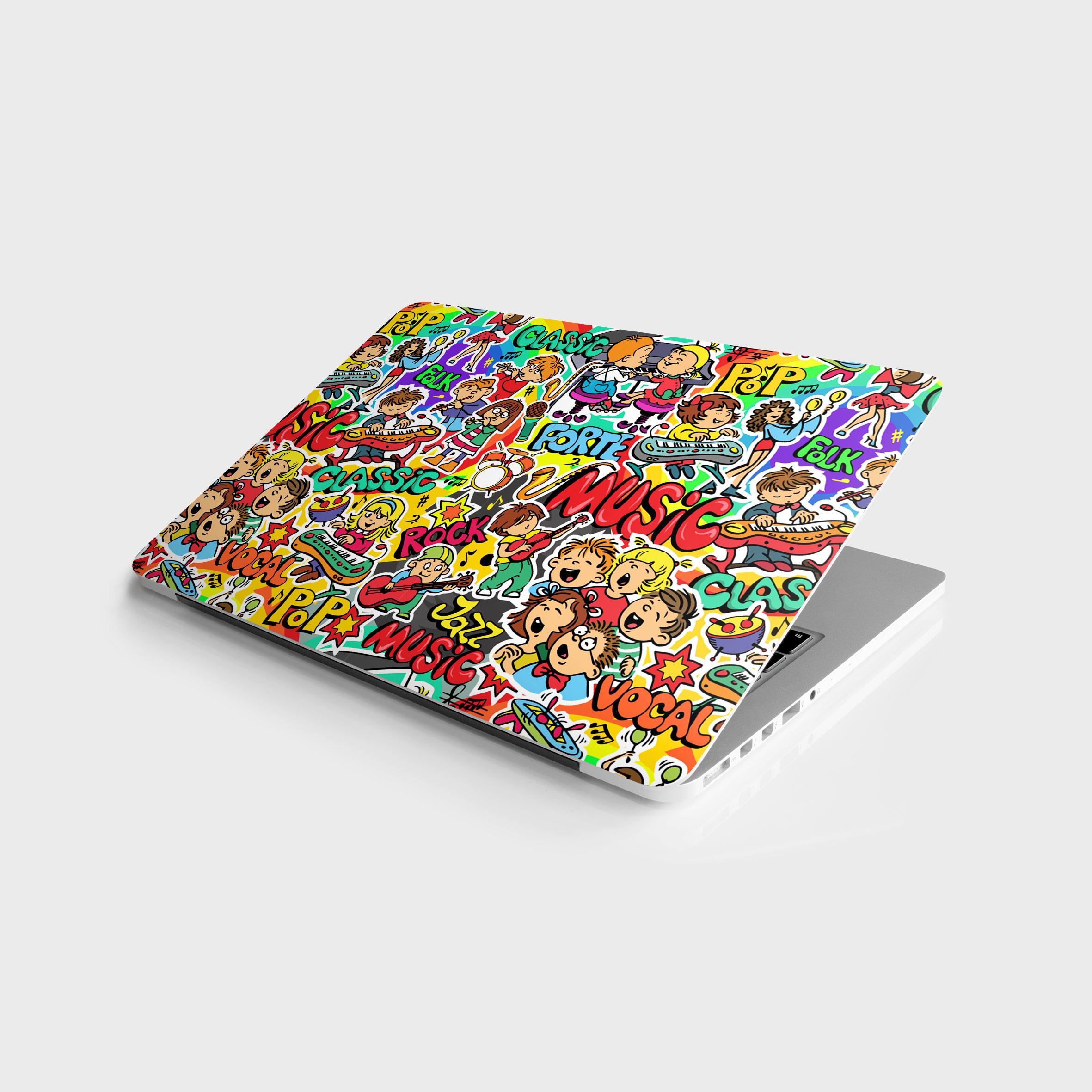 Laptop Sticker Bilgisayar Notebook Pc Kaplama Etiketi Music Bomb