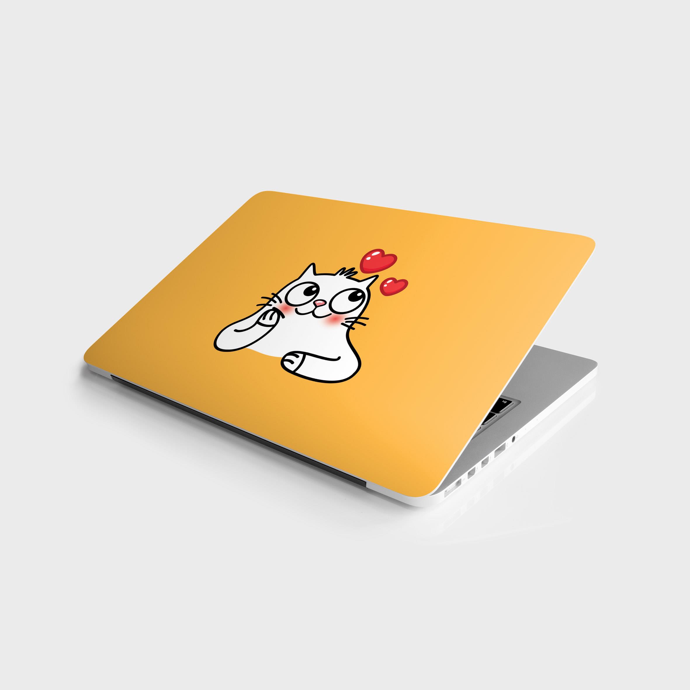Laptop Sticker Bilgisayar Notebook Pc Kaplama Etiketi Kedi Kalpler