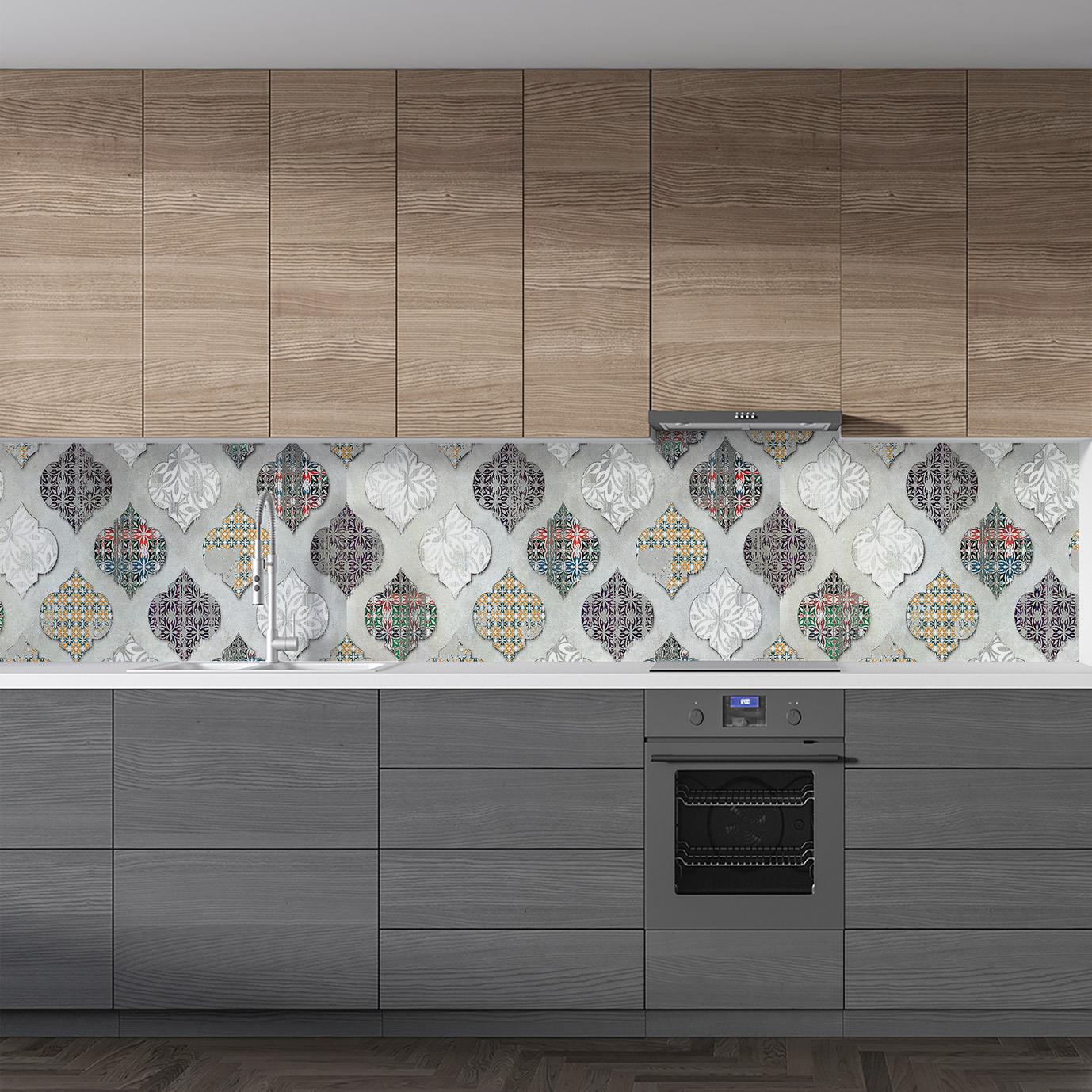 Mutfak Tezgah Arası Folyo Fayans Kaplama Folyosu Renkli Design Seramik