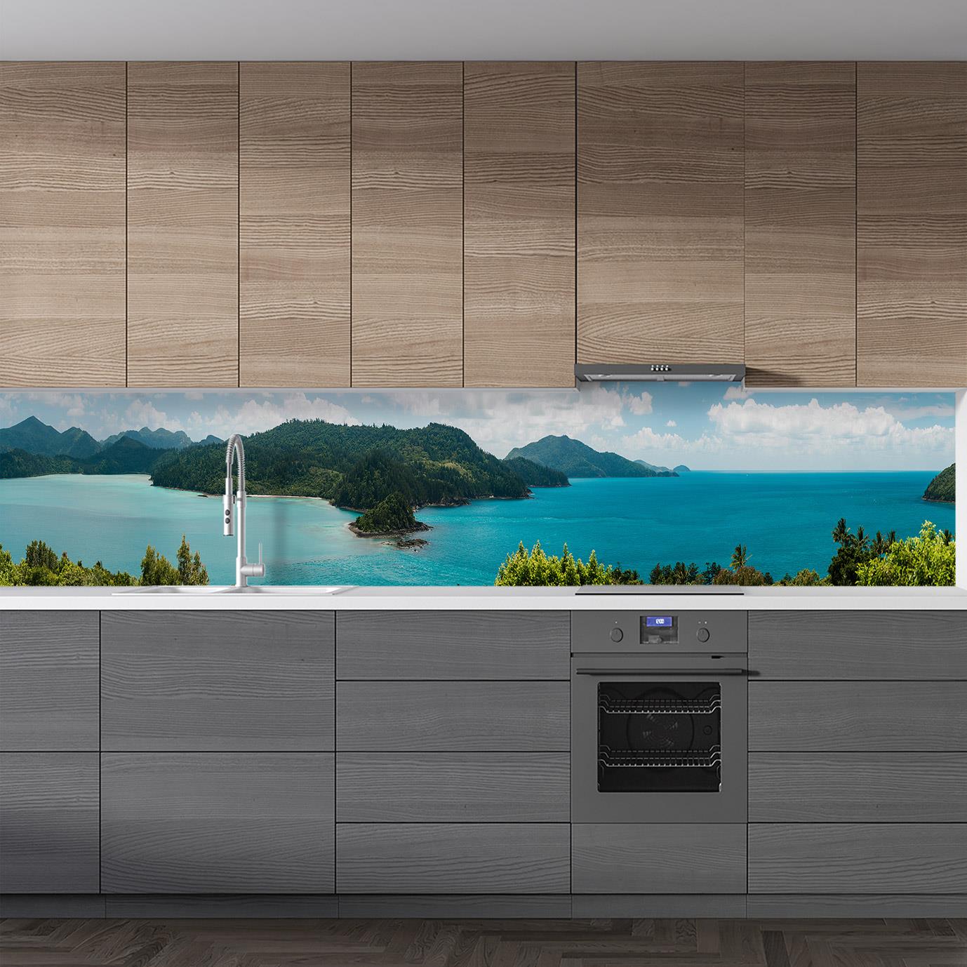 Mutfak Tezgah Arası Folyo Fayans Kaplama Folyosu Avustralya Manzara