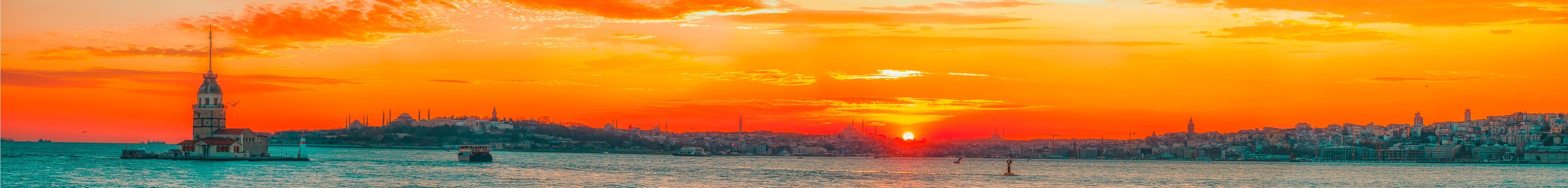 Mutfak Tezgah Arası Folyo Fayans Kaplama Folyosu İstanbul Gün Batımı