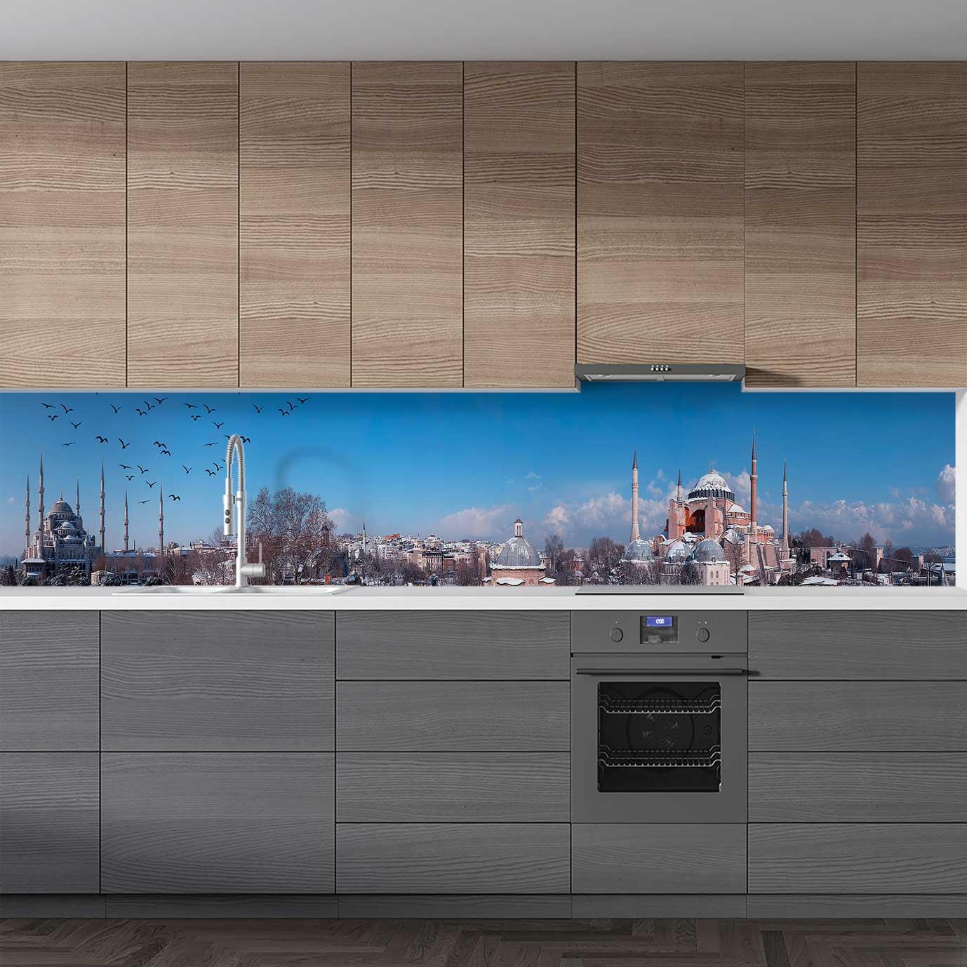 Mutfak Tezgah Arası Folyo Fayans Kaplama Folyosu istanbul Panorama