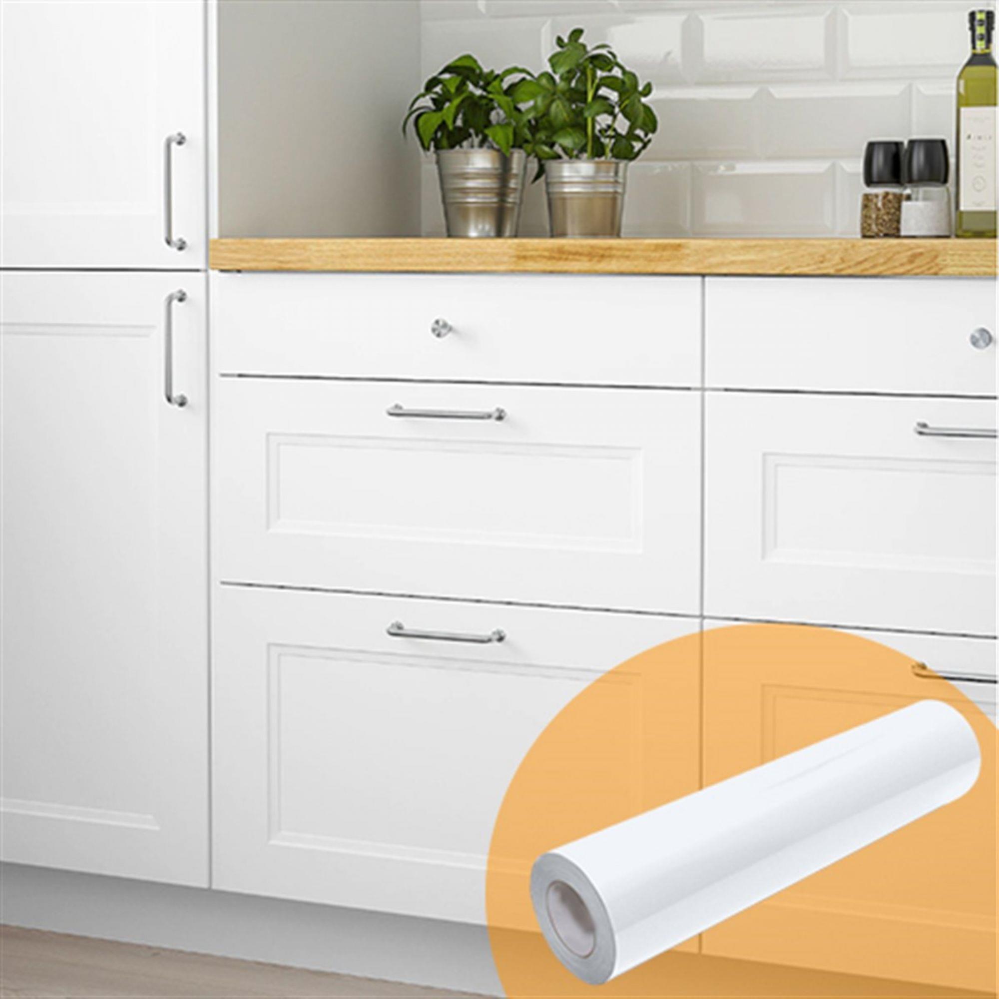 Parlak Beyaz Mobilya ve Dolap Kaplama Folyosu 90 CM x 1 METRE