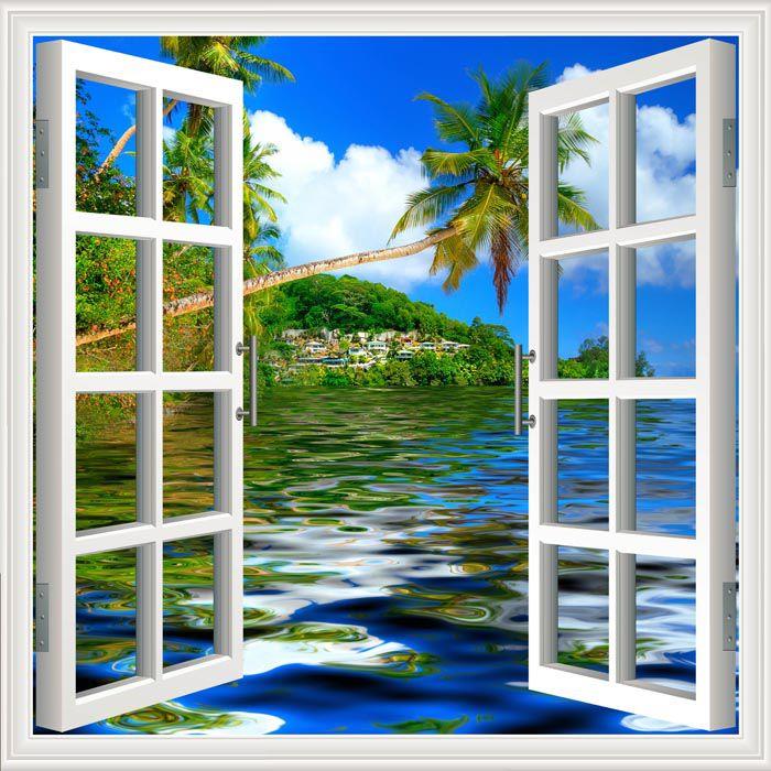 Pencere Poster Duvar Kağıdı Tatil Yapışkanlı Sticker
