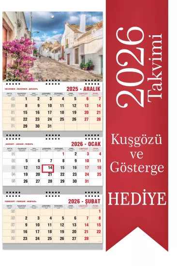 2026 Büyük Boy Extra Gemici Takvimi Denizci Duvar Takvimi 33x77,5 cm