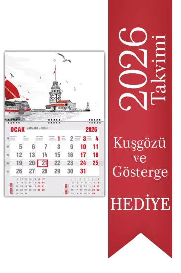 2026 Ekonomik Gemici Takvimi Denizci Duvar Takvimi 33x47,5 cm