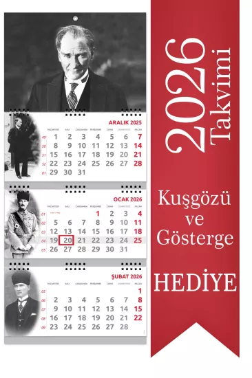 2026 Atatürk Gemici Takvimi Denizci Duvar Takvimi 33x77,5 cm