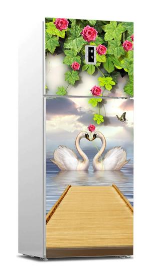 Buzdolabı Sticker Kaplama Dolap Kaplama Etiketi Modern Gölet