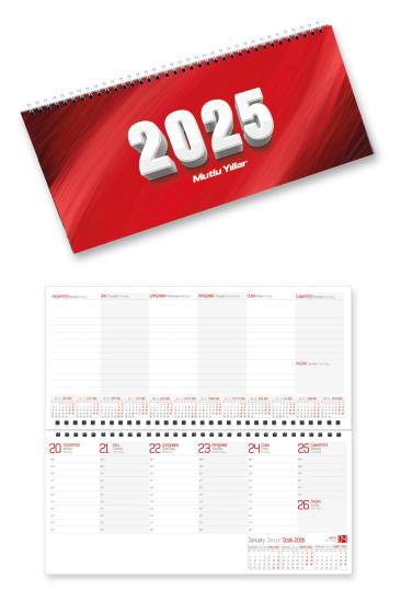 2026 Haftalık Masa Takvimi Masa Sümeni Orta Boy 31x14,5 cm