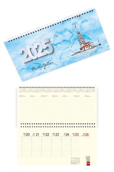 2026 Haftalık Masa Takvimi Masa Sümeni Büyük Boy 33x16 cm