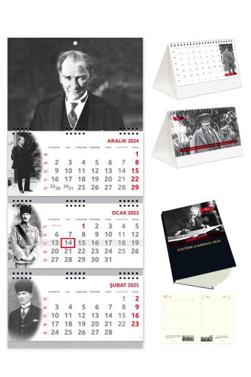 2026 Atatürk Gemici Takvimi + Atatürk Piramit Takvimi + Atatürk Ajandası Set