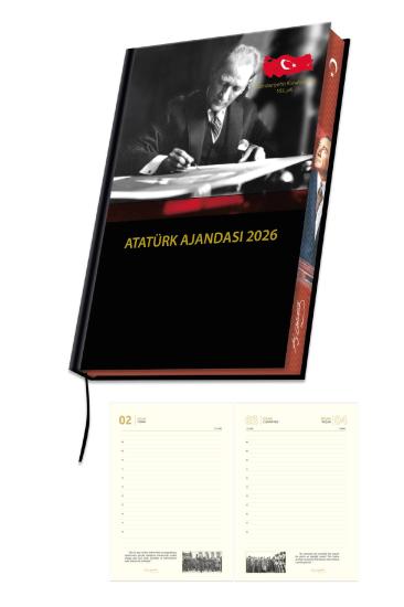 2026 Atatürk Ajanda Yıllık Atatürk Ajandası Kenar Boyalı 17x24 cm