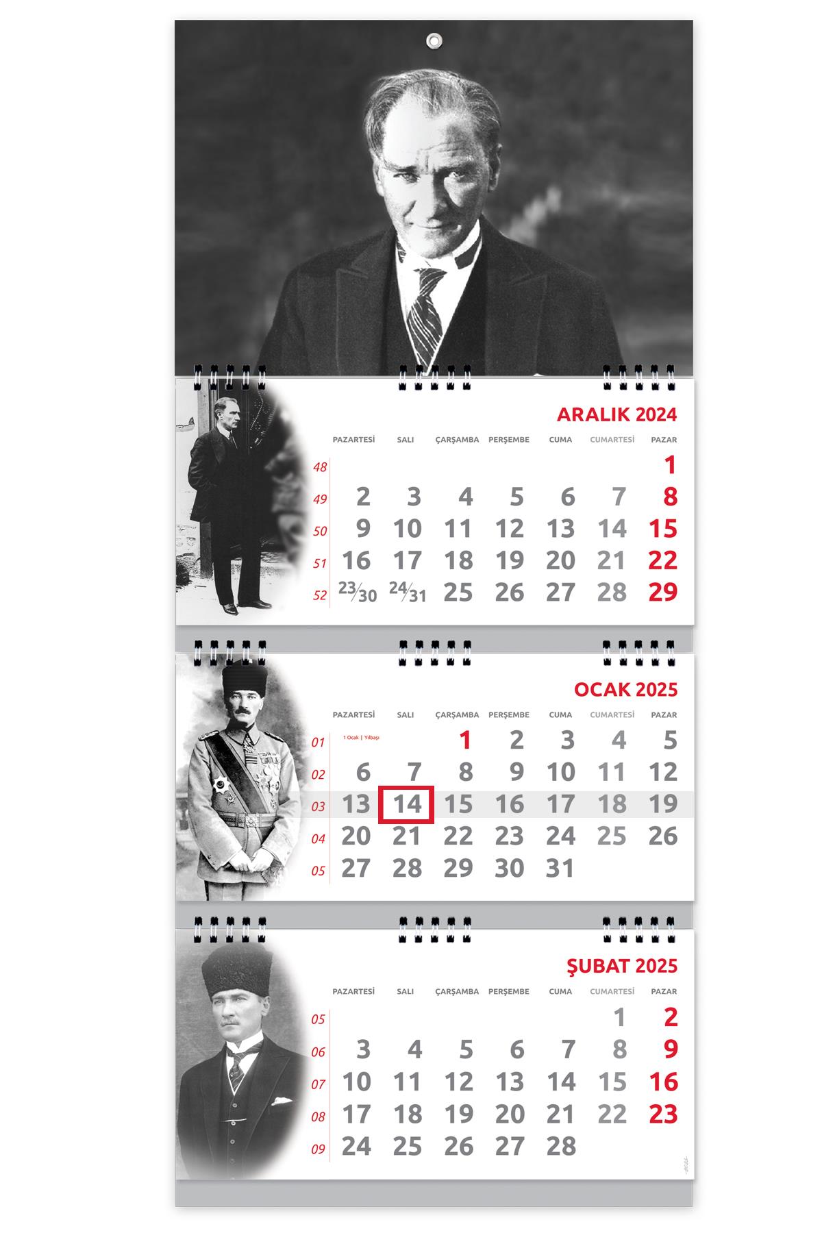 2026 Atatürk Gemici Takvimi Denizci Duvar Takvimi 33x77,5 cm