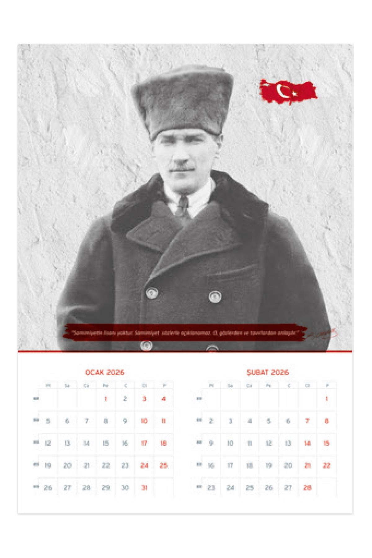 2026 Atatürk Duvar Takvimi Denizci Gemici Takvimi 33x48 cm