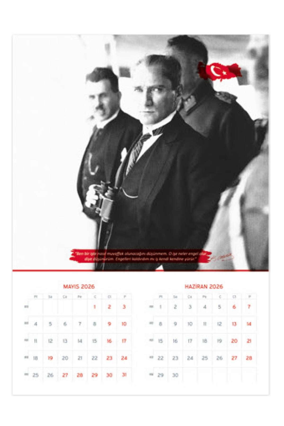 2026 Atatürk Duvar Takvimi Denizci Gemici Takvimi 33x48 cm