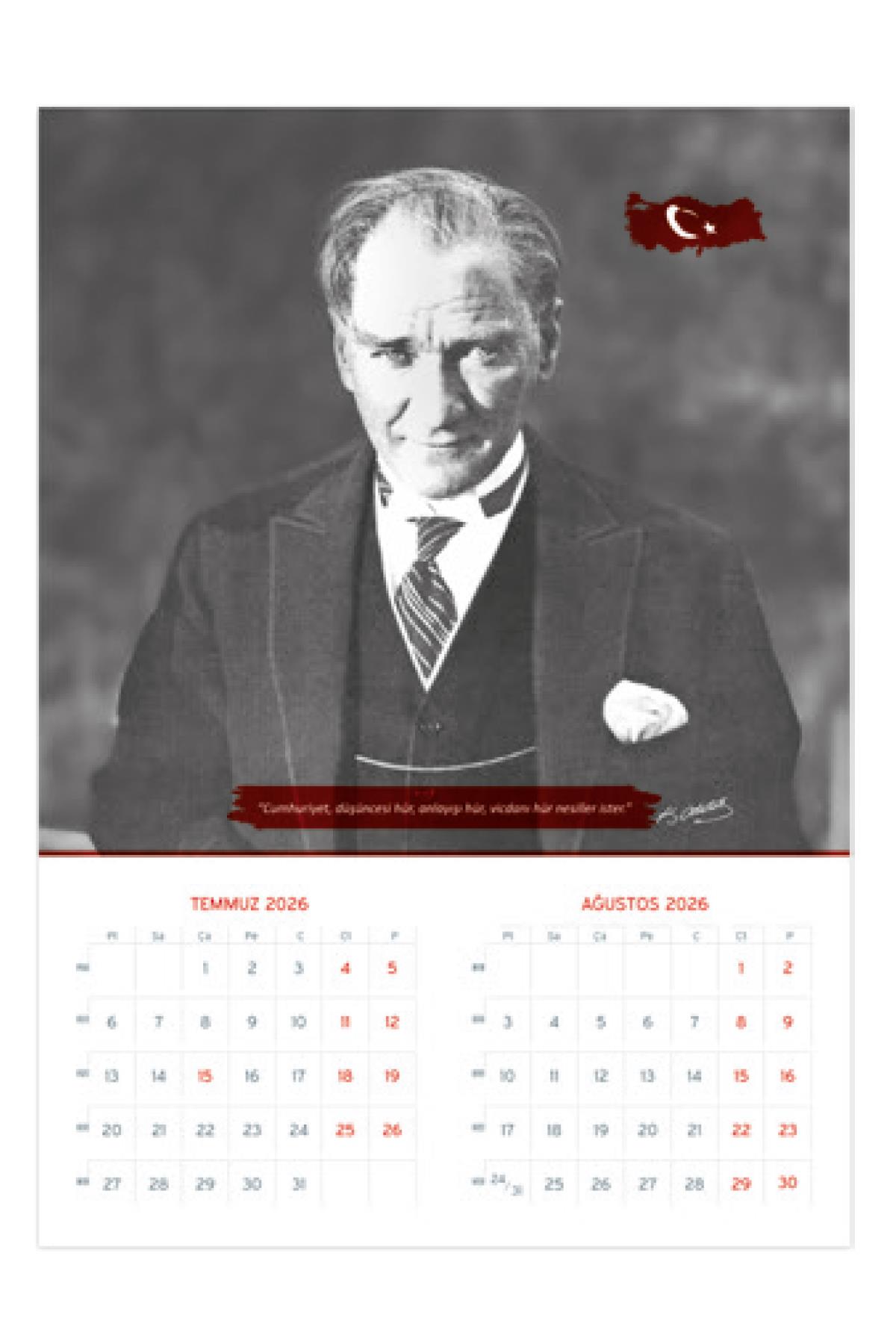 2026 Atatürk Duvar Takvimi Denizci Gemici Takvimi 33x48 cm