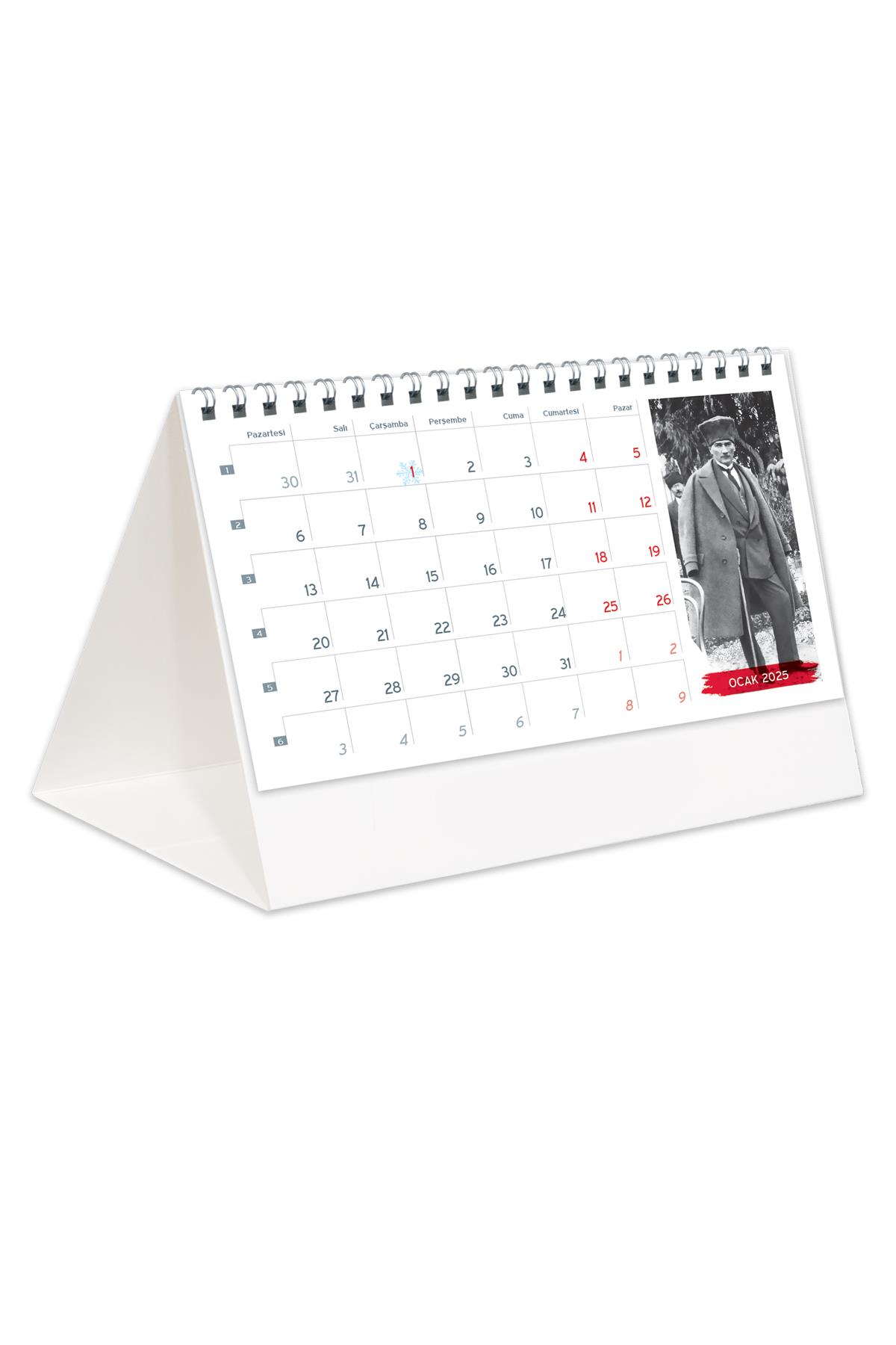 2026 Atatürk Piramit Masa Takvimi Masaüstü Takvim 21x17 cm