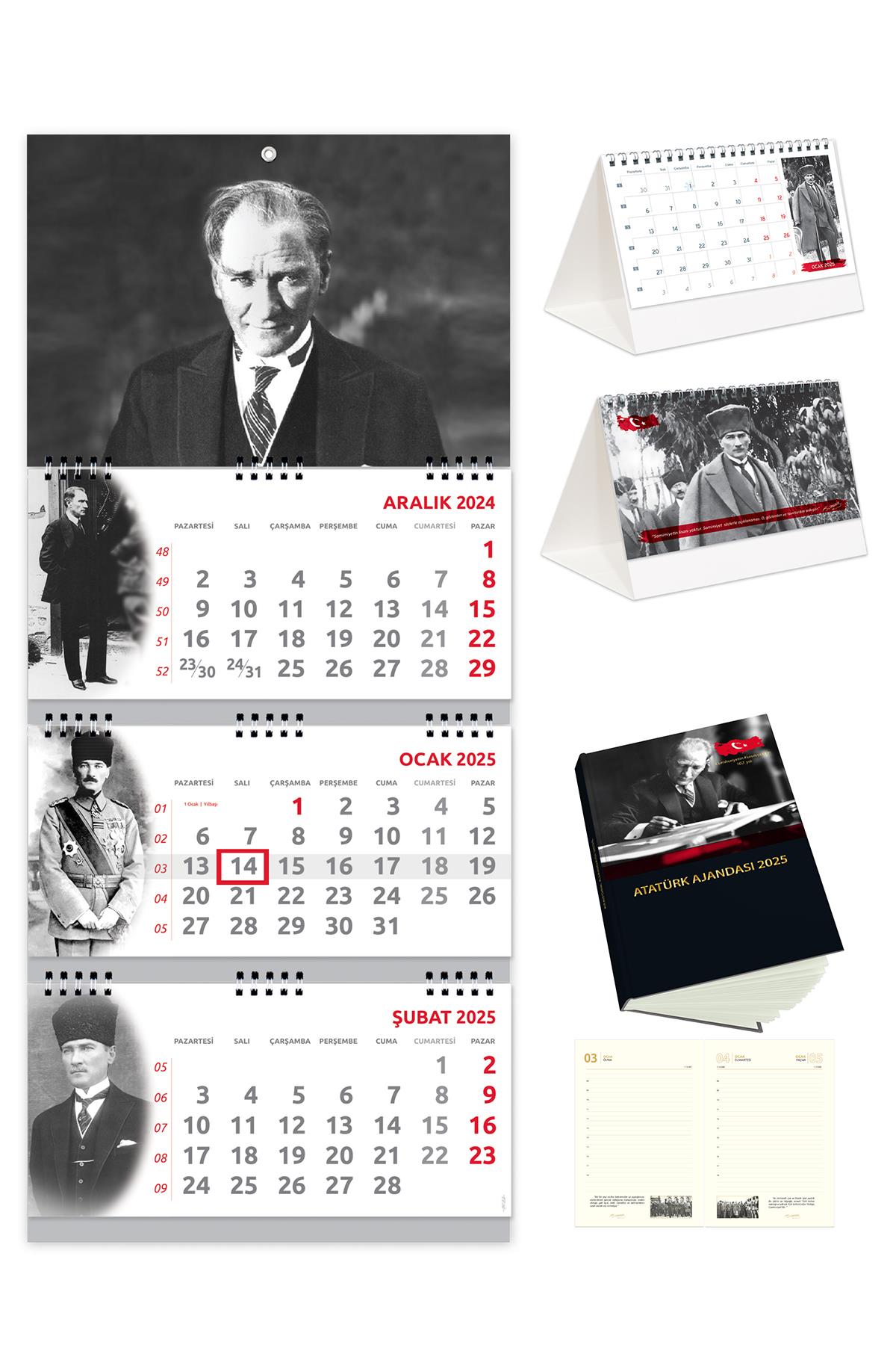 2026 Atatürk Gemici Takvimi + Atatürk Piramit Takvimi + Atatürk Ajandası Set
