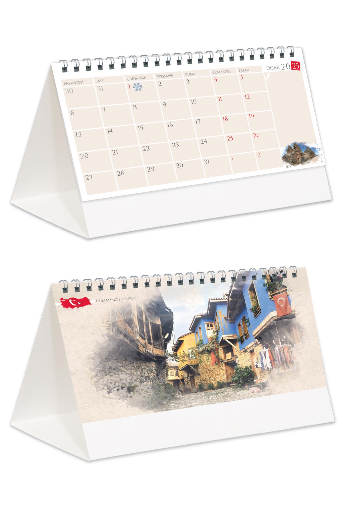 2026 Türkiye Piramit Masa Takvimi Masaüstü Takvim 24x17 cm