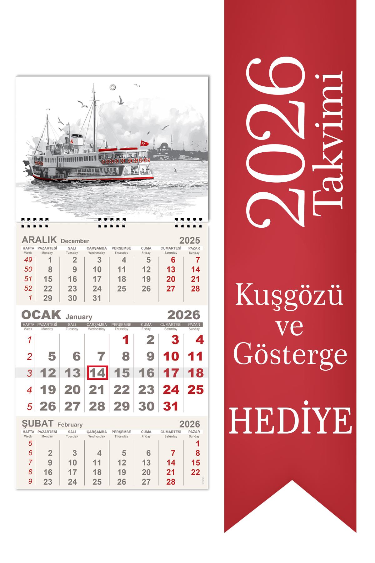 2026 Minik Boy Gemici Takvimi Denizci Duvar Takvimi 24x52 cm