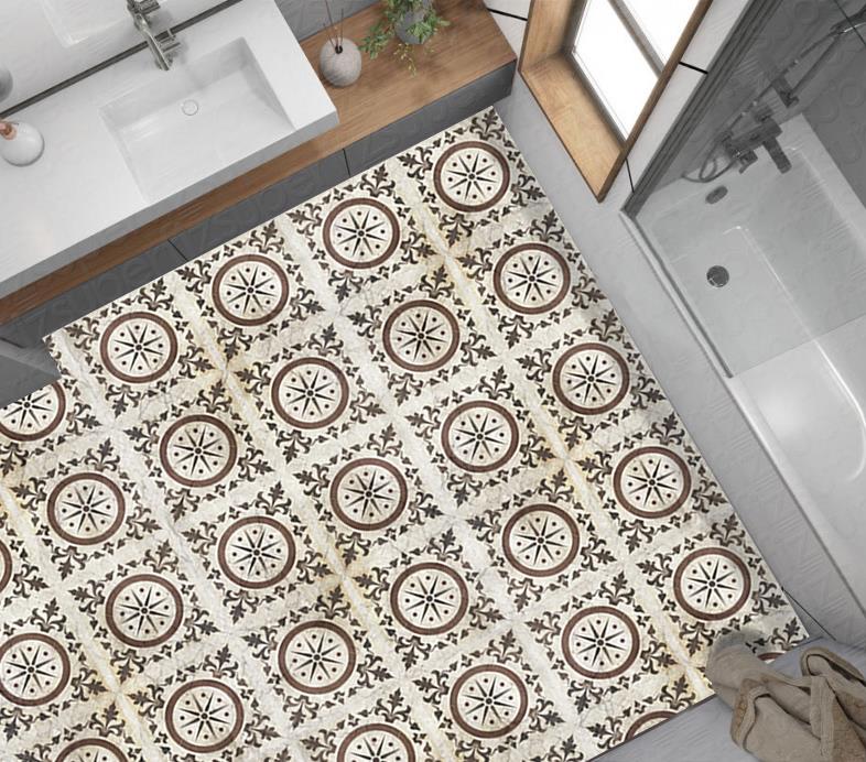 Yer Kaplama Zemin Kaplama Folyosu 65x130 cm Marble Floor Yuvarlak