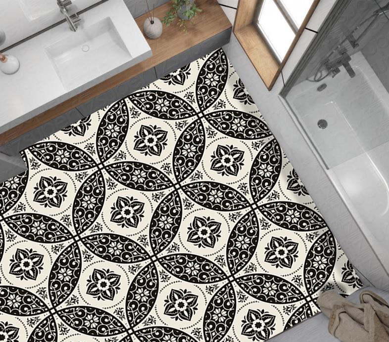 Yer Kaplama Zemin Kaplama Folyosu 65x130 cm Seamless Floral
