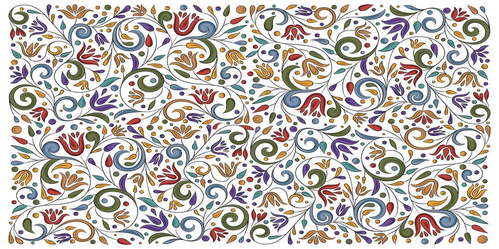 Yer Kaplama Zemin Kaplama Folyosu 65x130 cm Soyut Çiçek