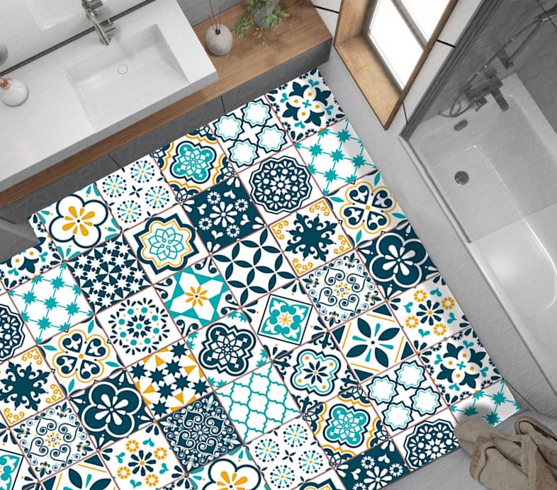 Yer Kaplama Zemin Kaplama Folyosu 65x130 cm Spanish Retro Tile Color