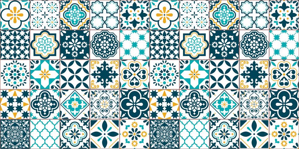 Yer Kaplama Zemin Kaplama Folyosu 65x130 cm Spanish Retro Tile Color