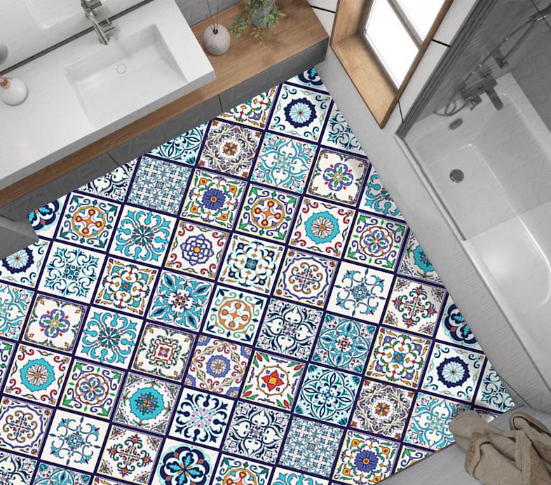 Yer Kaplama Zemin Kaplama Folyosu 65x130 cm Talevera Dörtgen