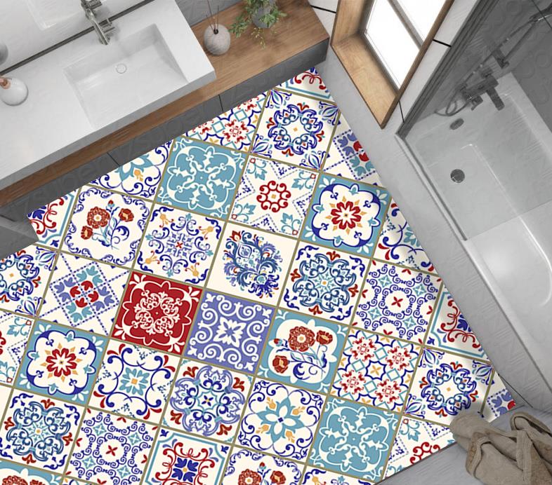 Yer Kaplama Zemin Kaplama Folyosu 65x130 cm Türk Vintage Desen
